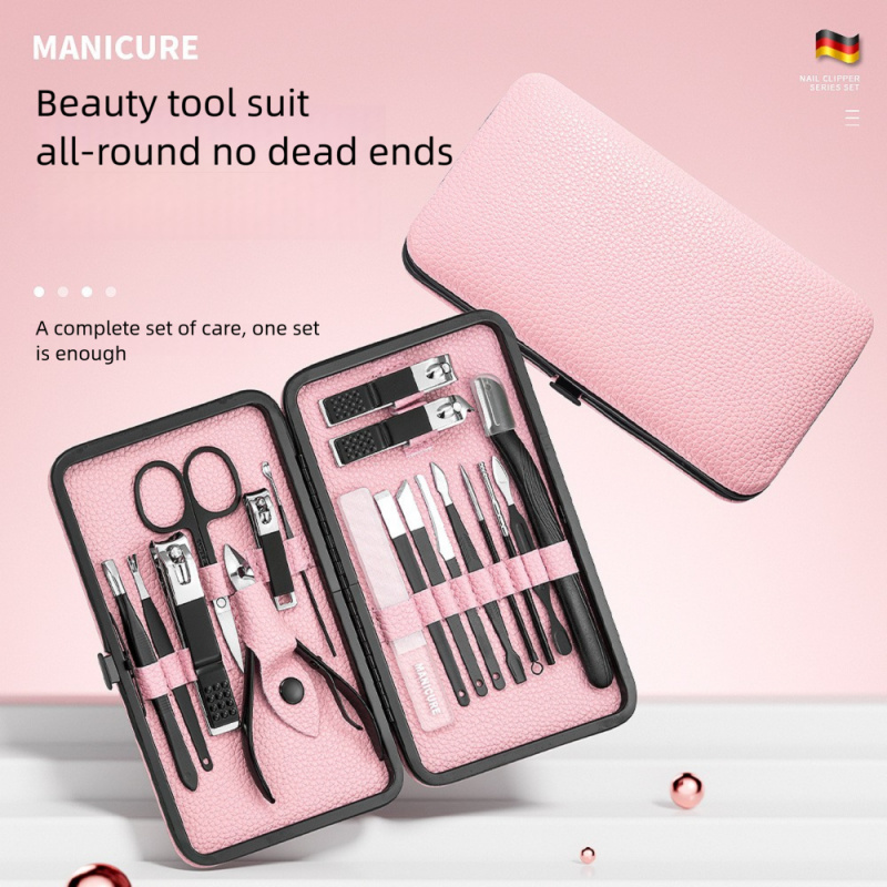 Mens Grooming Kit Gift Set - طقم مانيكير وباديكير 18 قطعة، مجموعة
