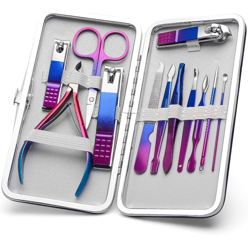 Mens Grooming Kit Gift Set - مجموعة أدوات العناية بالأظافر، مقصات أظافر،