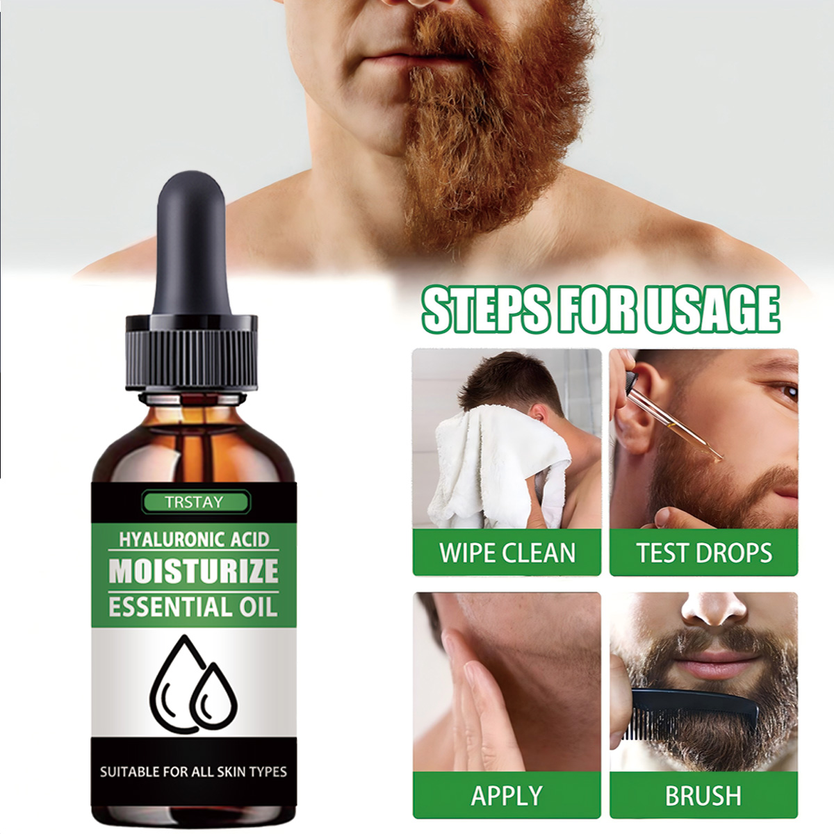 100% طبيعي تسريع شعر الوجه تنم - مراجعة Men'S Grooming Facial وسعره