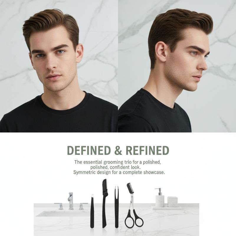 طقم تجميل الحواجب من الفولاذ ا - مراجعة Men'S Grooming Makeup وسعره
